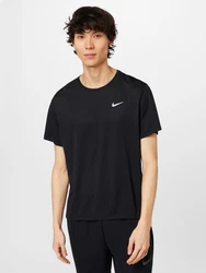NIKE Sportshirt Miler schwarz/weiß
