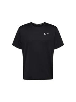 NIKE Sportshirt Miler schwarz/weiß