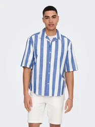 Only & Sons Hemd 'Tes' marine/weiß