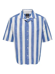 Only & Sons Hemd 'Tes' marine/weiß