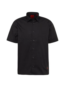 HUGO Hemd 'Ebor' blutrot/schwarz
