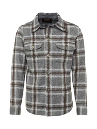 Oscar Jacobson Jacke 'Milron' dunkelbraun / grau / hellgrau