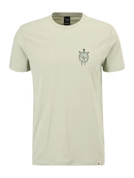 T-Shirt 'Live Slow' graumeliert / dunkelgrn