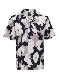 Hemd 'Trev' navy / lavendel / wei