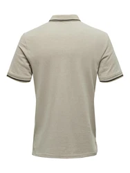 Only & Sons Poloshirt/ T-Shirt Fletcher dunkelbeige/schwarz