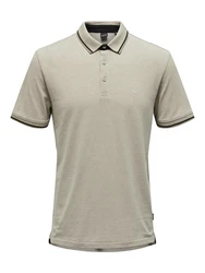 Only & Sons Poloshirt/ T-Shirt Fletcher dunkelbeige/schwarz