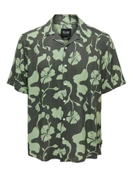 Only & Sons Hemd 'Dash' schlammfarben/hellgrün