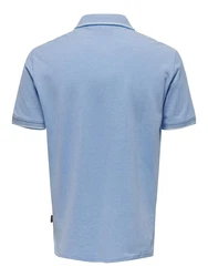 Only & Sons Poloshirt/ T-Shirt Fletcher hellblau/wei