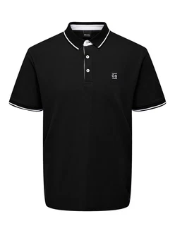 Only & Sons Poloshirt/ T-Shirt Fletcher schwarz/wei