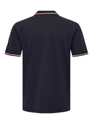 Only & Sons Poloshirt/ T-Shirt Fletcher navy/feuerrot/weiß