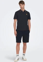 Only & Sons Poloshirt/ T-Shirt Fletcher navy/feuerrot/weiß
