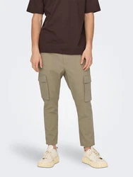 ONLY & SONS Leinenhose Linus dunkelbeige