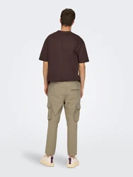 ONLY & SONS Leinenhose Linus dunkelbeige