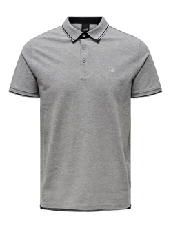 Only & Sons Poloshirt/ T-Shirt Fletcher grau
