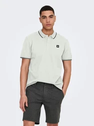 Only & Sons Poloshirt/ T-Shirt Fletcher schwarz/weiß