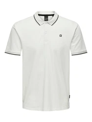 Only & Sons Poloshirt/ T-Shirt Fletcher schwarz/weiß