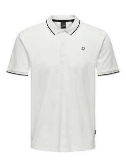 Only & Sons Poloshirt/ T-Shirt Fletcher schwarz/weiß