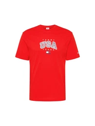T-Shirt 'Classic' dunkelblau / hellrot / wei