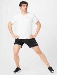 NIKE Sportshirt Miler silber/weiß