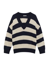 Svetr krémová / tmav? modrá