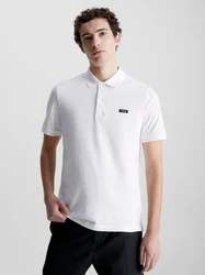 Calvin Klein Poloshirt STRETCH PIQUE SLIM BUTTON POLO schwarz/weiß