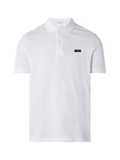 Calvin Klein Poloshirt STRETCH PIQUE SLIM BUTTON POLO schwarz/weiß