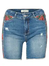 Džíny modrá džínovina / zelená / červená