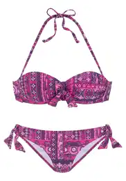 Bikiny námořnická modř / pink / bílá