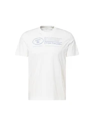 TOM TAILOR T-Shirt rauchblau/weiß
