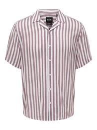 Hemd 'Wayne' mauve / wei