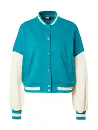 Urban Classics Přechodná bunda smaragdová / přírodní bílá