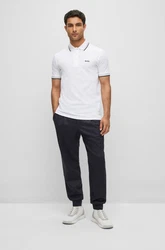 BOSS Poloshirt 'Paddy' nachtblau / grau / weiß