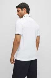 BOSS Poloshirt 'Paddy' nachtblau / grau / weiß