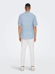 Only & Sons Hemd 'Wayne' blau/weiß