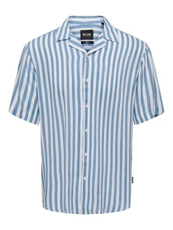 Only & Sons Hemd 'Wayne' blau/weiß