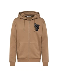 Sweatjacke 'Colin' braun / schwarz / wei