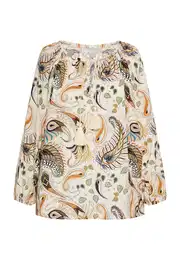 Bluza boja pijeska / plava / višnja / crna