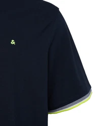 Jack & Jones T-Shirt JJEPaulos marine/neongelb/wei