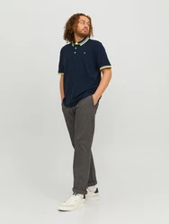 Jack & Jones T-Shirt JJEPaulos marine/neongelb/wei
