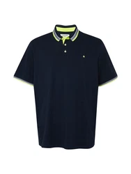 Jack & Jones T-Shirt JJEPaulos marine/neongelb/wei
