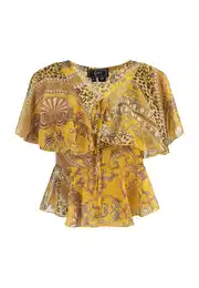 Bluza bež / smeđa / žuta