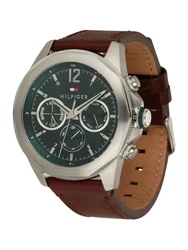 Tommy Hilfiger Analoguhr Multi Zifferblatt Quarz Uhr (1792062, 1792059) dunkelbraun/dunkelgrün/rot/silber