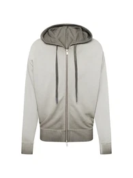 Sweatjacke 'OSKAR' greige / dunkelgrau