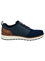 bugatti Schnürschuh dunkelblau/braun/weiß