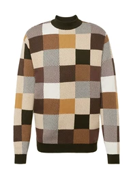 Pullover 'Kane' mokka / hellbraun / dunkelgrn / wei