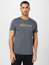 Alpha Industries T-Shirt Alpha Label T graphit/apricot/wei