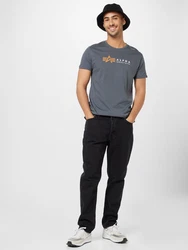 Alpha Industries T-Shirt Alpha Label T graphit/apricot/wei