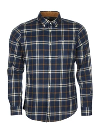 Hemd beige / navy / safran