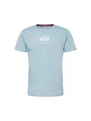 Alpha Industries Rundhalsshirt Basic T hellblau/weiß