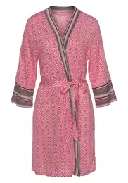 Kućni ogrtač 'Dreams' roza / rosé / crna / bijela